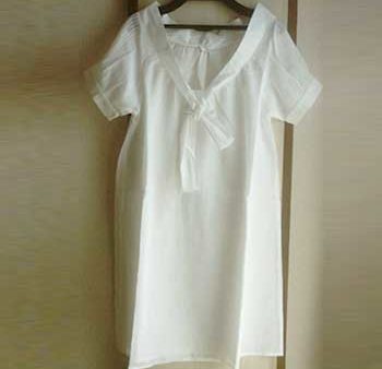 夏のコットンセーラーカラーワンピース作成